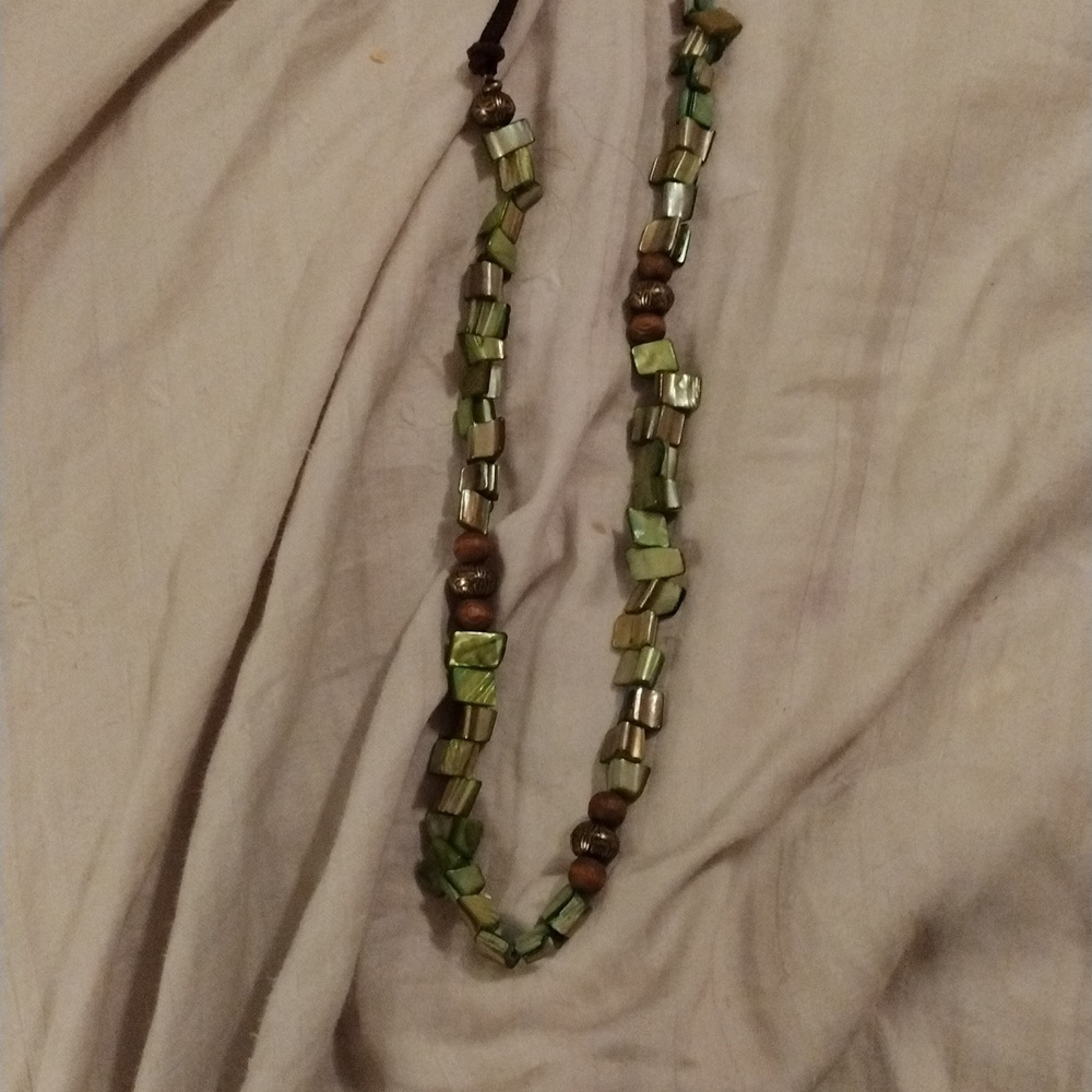 Green beaded necklace